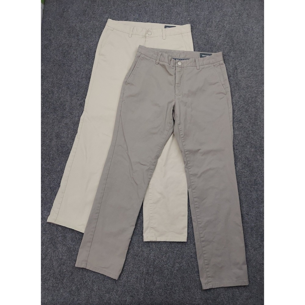 Lot of 2 Bonobos Pants Mens 31x30 Gray Beige Chino Slim Straight Preppy Flat